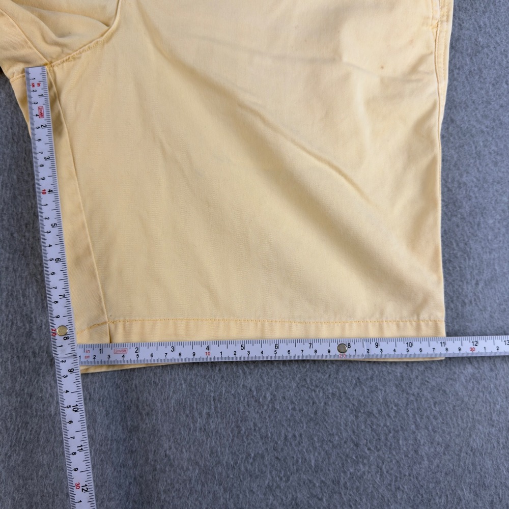 Reed Edward Summer Wash Chino Shorts Yellow Mens 34 Preppy Cotton Twill 9.5in - Picture 4 of 6